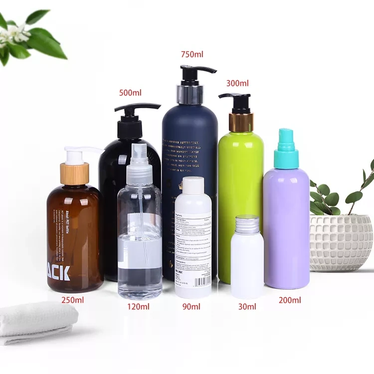 PET COSMETIC BOTTLE WITH PUMP CAP