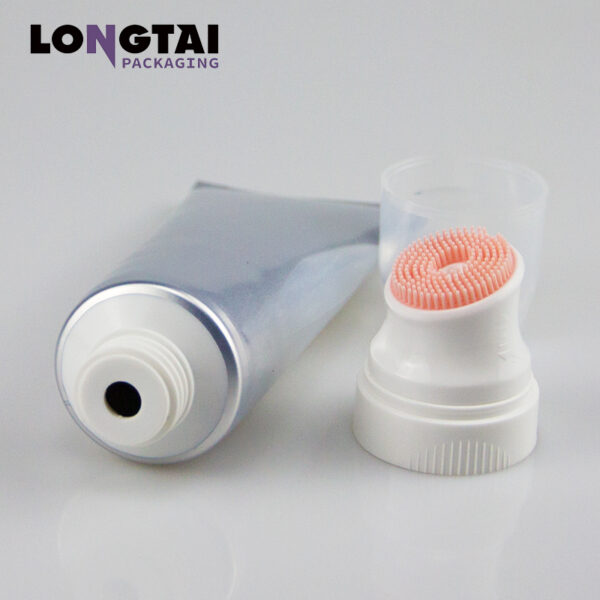 soft cosmetic packaging with silicone brush