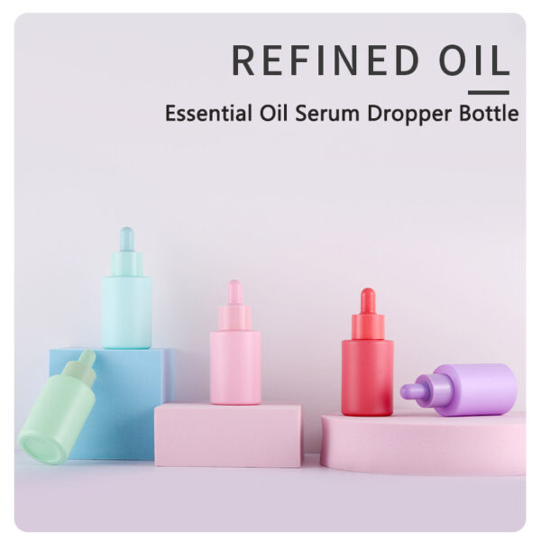 Essential oil serum pink cosmetic dropper bottle