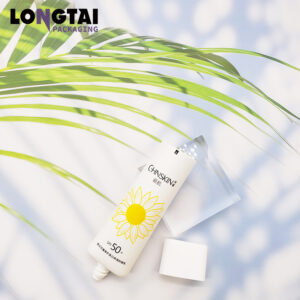 Plastic oval sunscreen cream tube packaging