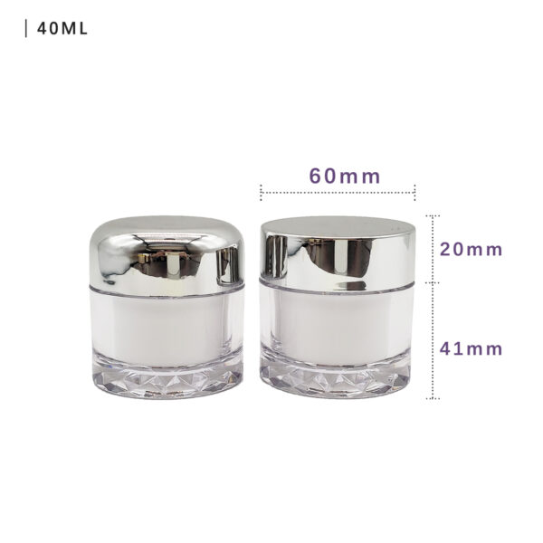 40ml/1.35oz sliver acrylic cream container