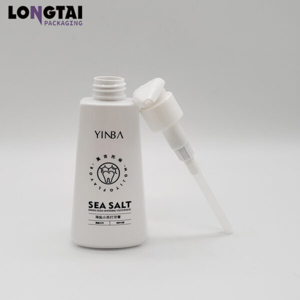 PET toothpaste bottle with lotion pump