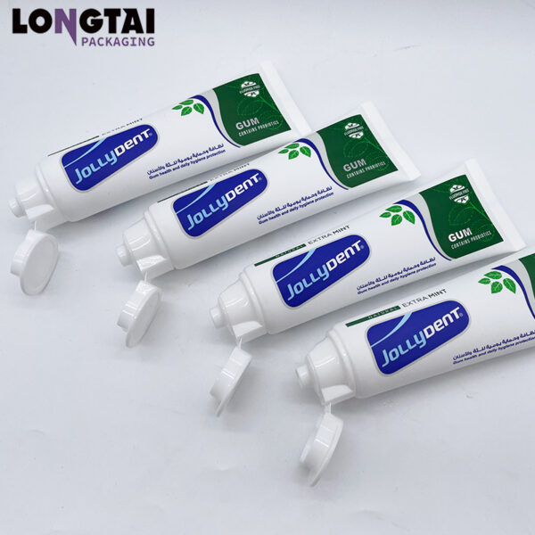 Plastic toothpaste packaging tube