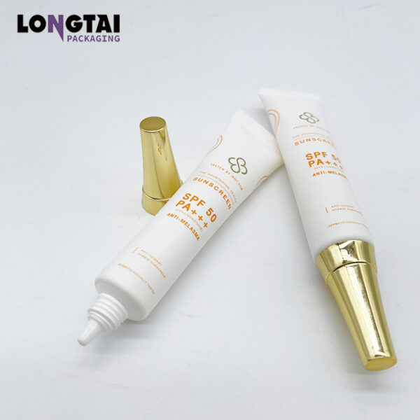 Sunscreen packaging tube with electroplating cap