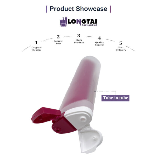 70ml 2 in 1 plastic dual chamber cream packaging tube 70ml 2 in 1 plastic dual chamber cream packaging tube