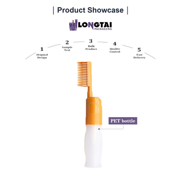 200ml PET hair dye bottle with comb 200ml PET hair dye bottle with comb