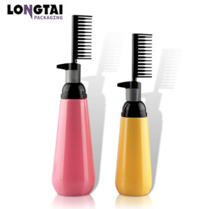 PET salon hair dyeing bottle with comb applicator