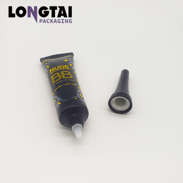 Plastic BB cream packaging tube with nozzle tip