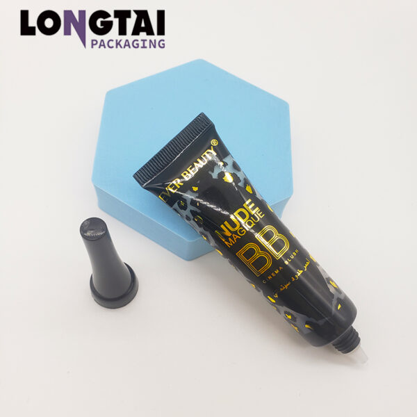 Plastic BB cream packaging tube with nozzle tip