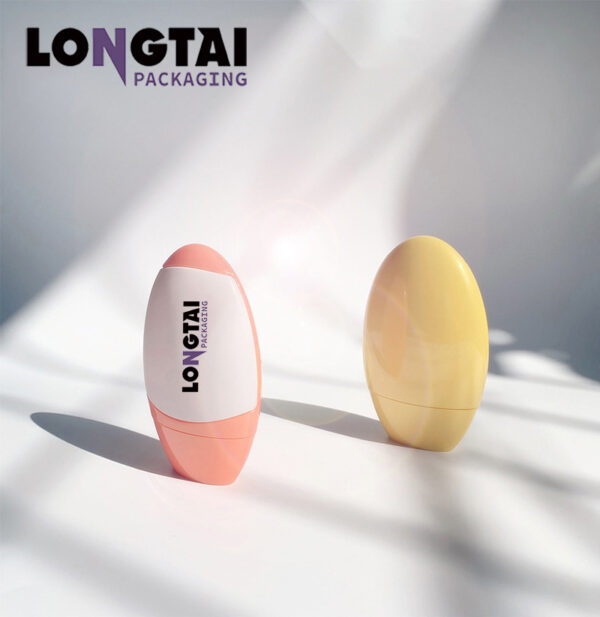 Egg shape 50ml sunscreen flat bottle