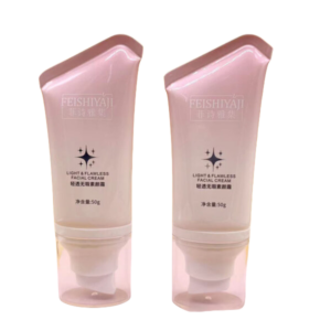 50g PE facial cream flat tube with airless pump