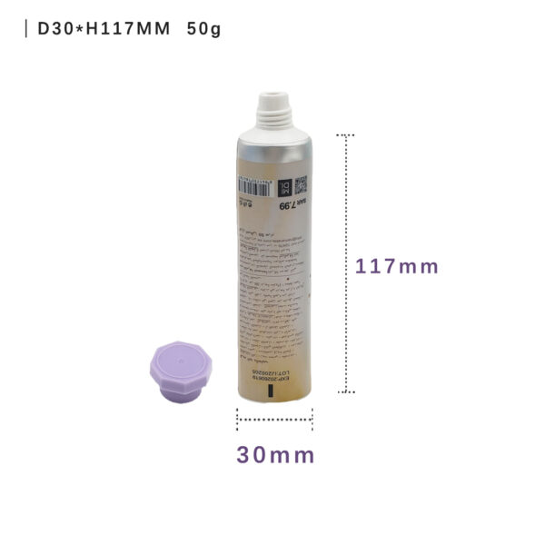 D30mm/50g ABL hand cream tube with octagonal cap