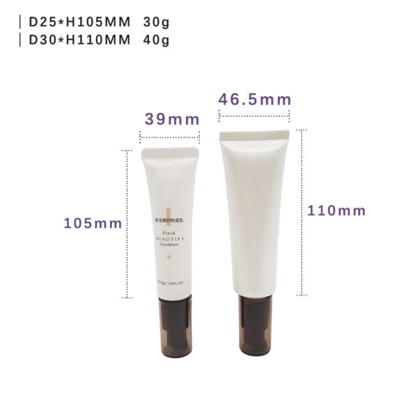 D25/D30mm plastic foundation packaging tube with airless pump