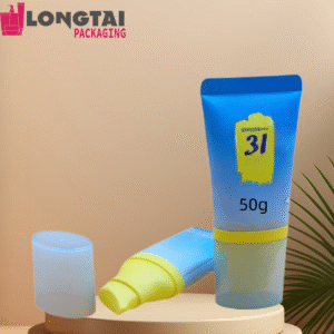 Custom Empty Oval airless pump sunscreen cosmetic tube