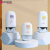 Customized 30g/40g/50g HDPE sunscreen packaging bottle with plated cap
