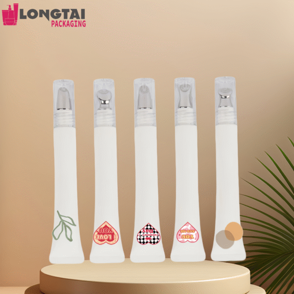 Various Eye Cream Tubes with Different Massage Applicator Heads